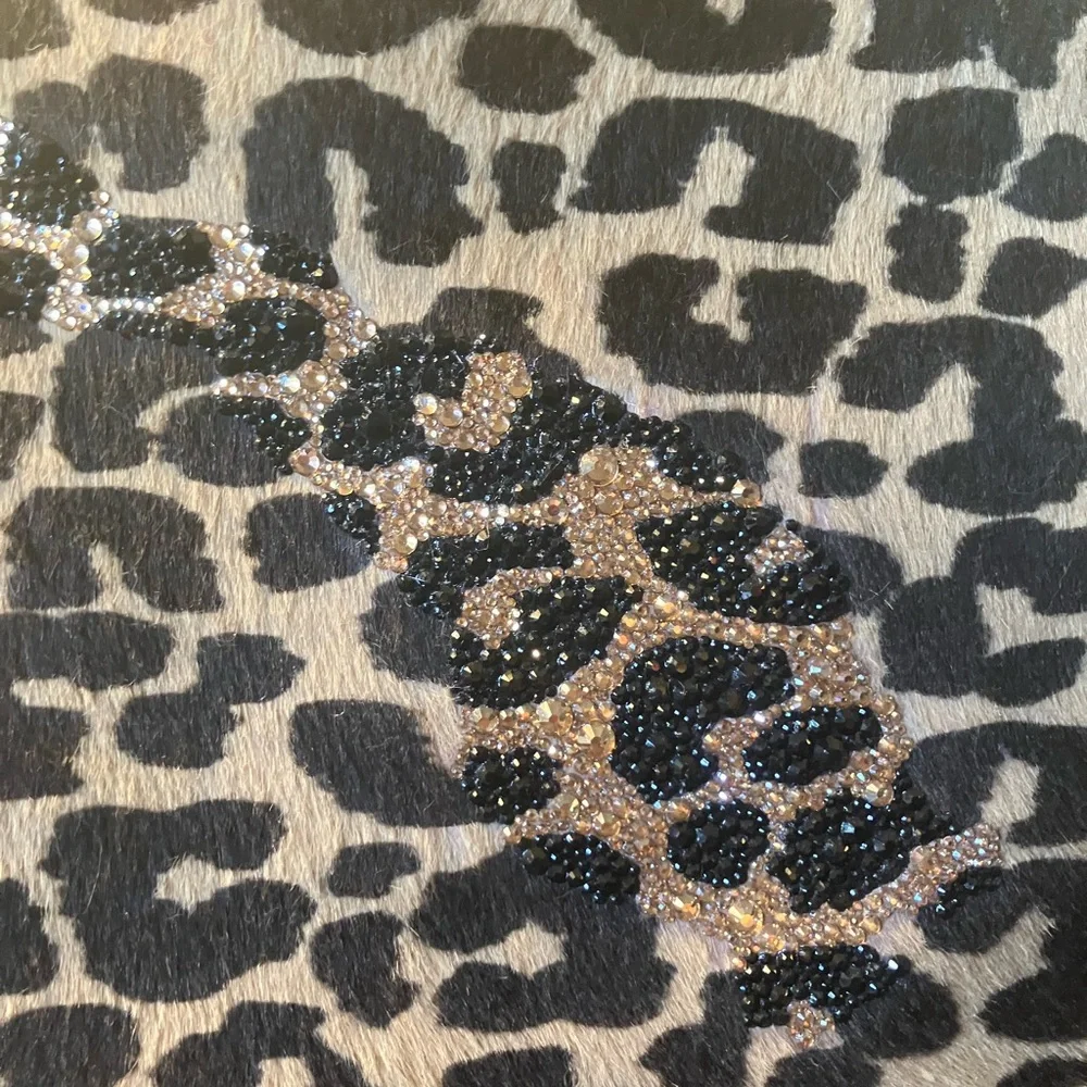 Coach Rogue 30 Leopard Print Haircalf with Rhinestones OOAK - Picture 5 of 14